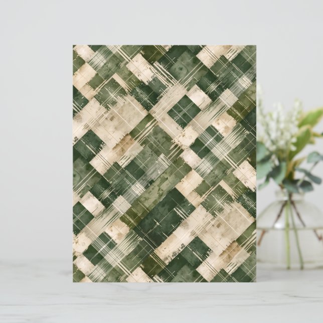Carreaux Grunge Verts et Beiges (Debout devant)