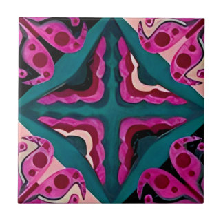 carreaux harmonieux de motif floral framboise