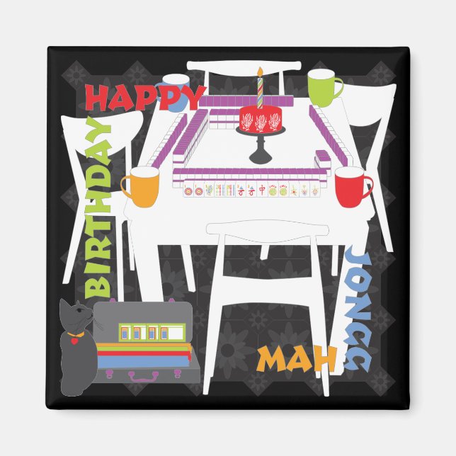 Carreaux Mah Jongg et aimant de table (Devant)