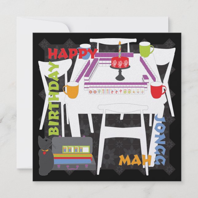 Carreaux Mah Jongg et carte plat (Devant)