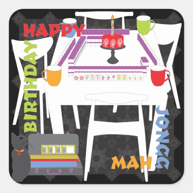 Carreaux Mah Jongg et Stickers Table (Devant)