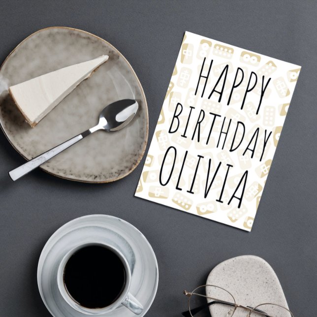 Carreaux Mahjong personnalisés joyeux carte d'anni (Créateur téléchargé)