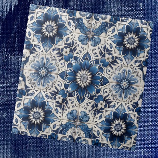 Carreaux marocains méditerranéens bleu et blanc (Créateur téléchargé)