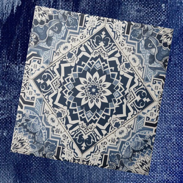 Carreaux marocains méditerranéens bleu et blanc (Créateur téléchargé)