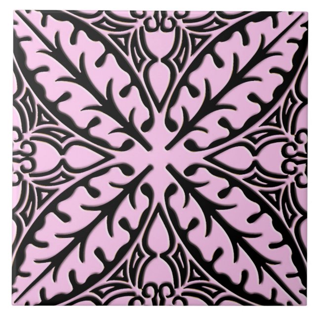 Carreaux marocains - rose glace et noir (Devant)