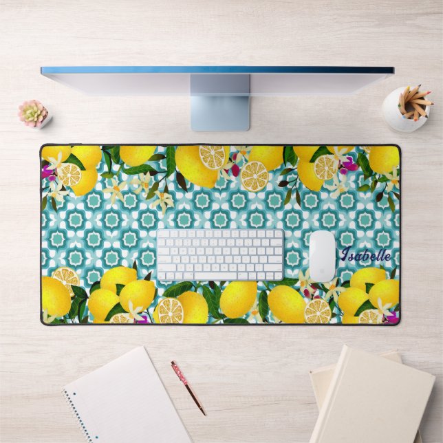 Carreaux Méditerranéens au Citron Bleu (Bureau 1)