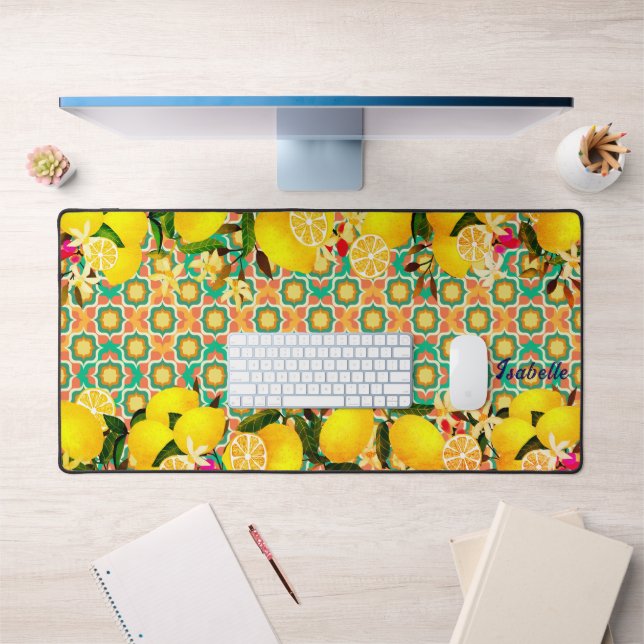 Carreaux méditerranéens au citron Orange (Bureau 1)