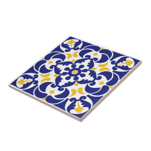 Carreaux méditerranéens Motif bleu et jaune
