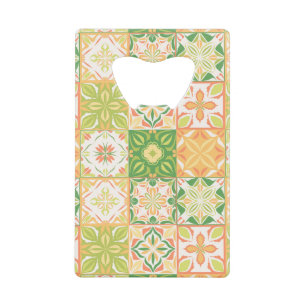 Carreaux ornés en vert et jaune