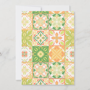 Carreaux ornés en vert et jaune