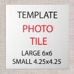 Carreaux photo en céramique Modèle / tailles perso<br><div class="desc">Carrelage en céramique : Créez votre propre petite tuile photo en céramique 4.25x2.25 ou grande tuile 6.x6 avec texte et images. Ajustez facilement le texte,  les couleurs arrière - plans ou plus d'images.</div>