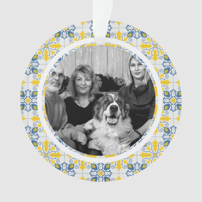 Carreaux portugais Cadre photo pour Noël en famill (devant)