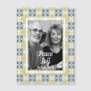 Carreaux portugais famille photo cadre de Noël