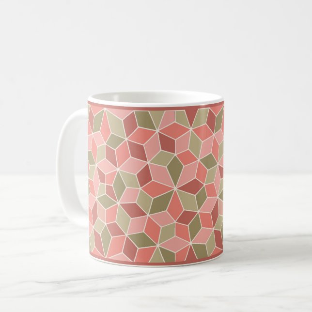 Carreaux rose Pénrose Coffee Mug (Devant gauche)