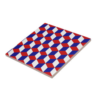 Carreaux - Rouge, blanc, bleu