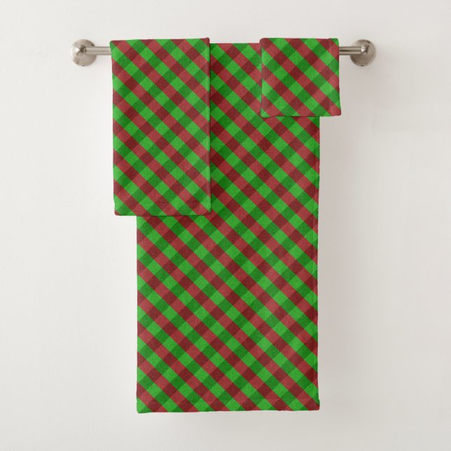 Carreaux Rouges et Verts Pailletés (En situation)