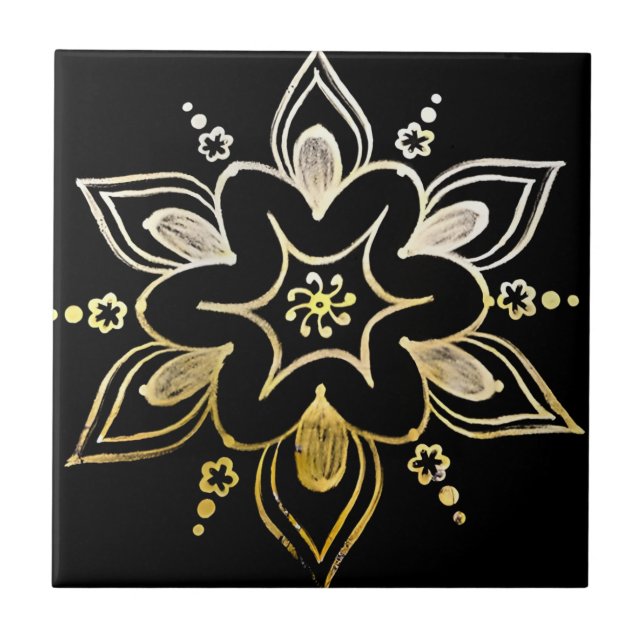 carreaux suédois fleurs jaunes modernes (Devant)