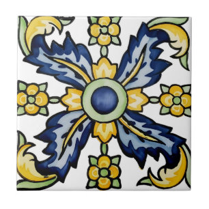 carreaux suédois motif floral délicat