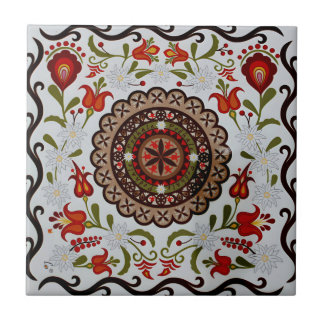 carreaux suédois motif floral vintage
