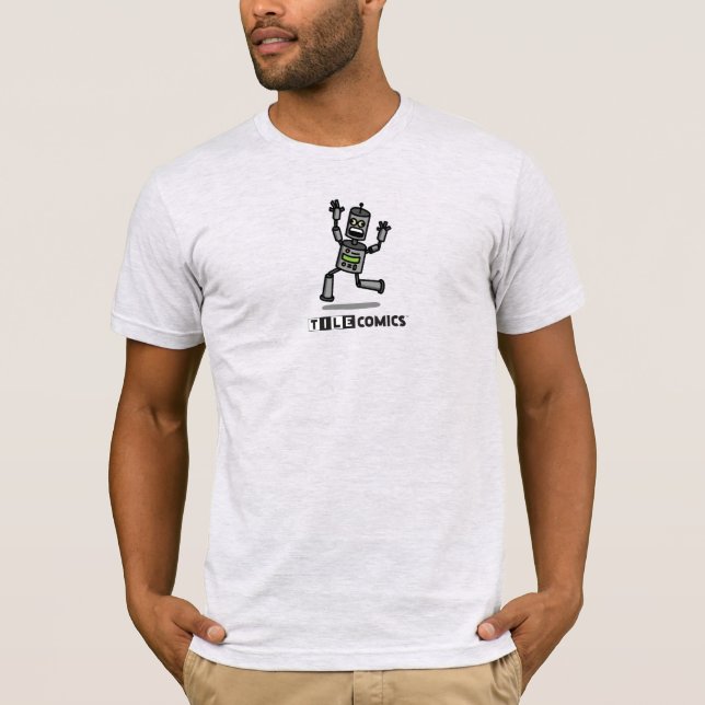 Carreaux - T-shirt de haute qualité avec robot (Devant)