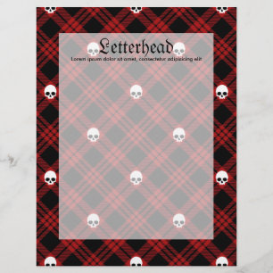 Carreaux Tartan Plaid Crâne Gothique