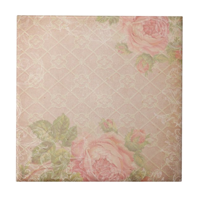 Carreaux Trellis Rose vintage (Devant)