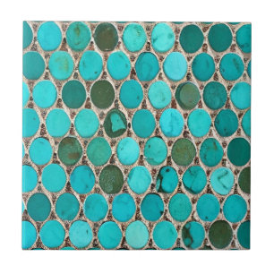 Carreaux turquoise mosaïque ovale