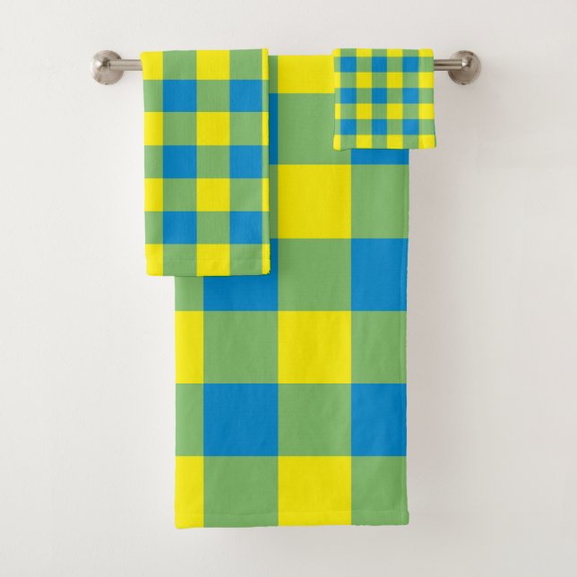 Carreaux Vichy Bleu Jaune Vert (En situation)