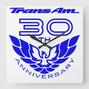 Carrée 30ème horloge du transport AM d'anniversaire