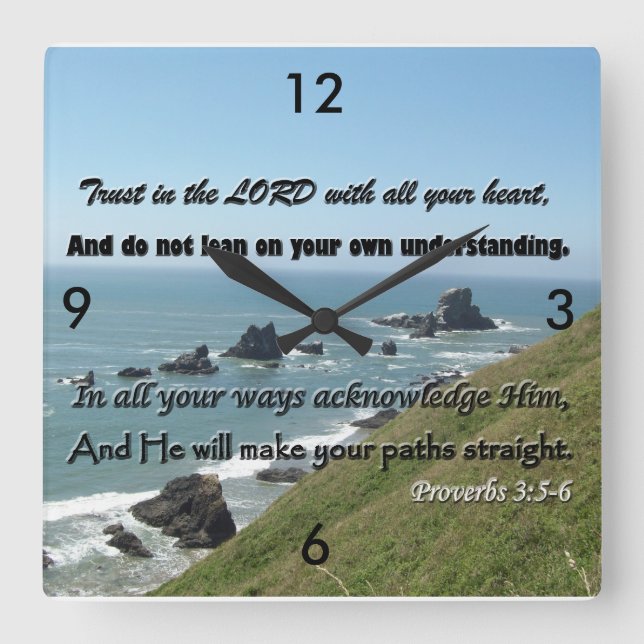 Carrée 3:5 de proverbes - horloge 6 ! Faites confiance au (Recto)