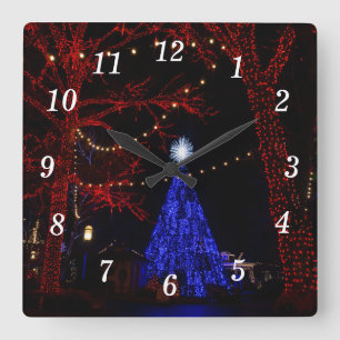 Carrée Argent Dollar Ville Mur de Noël Horloge