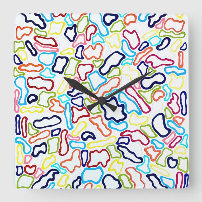 Carrée Bandes de cheveux Mur horloge (Recto)