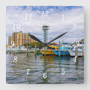 Carrée Bateaux stationnés Destin Florida Harbour Horloge