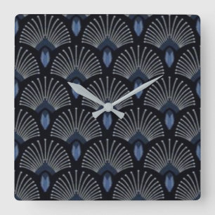 Carrée Belle horloge bleue de conception de fan d'art