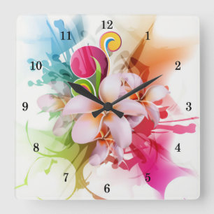 Carrée Belle horloge florale
