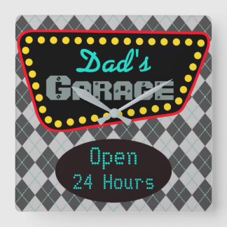 Carrée Cadeau classique papa's Garage Wall Horloge Cadeau