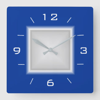 Carrée Carré bleu et blanc > Horloge de cuisine