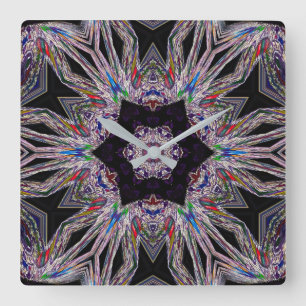 Carrée Chic Améthyste Conception Acrylique Horloge Mur
