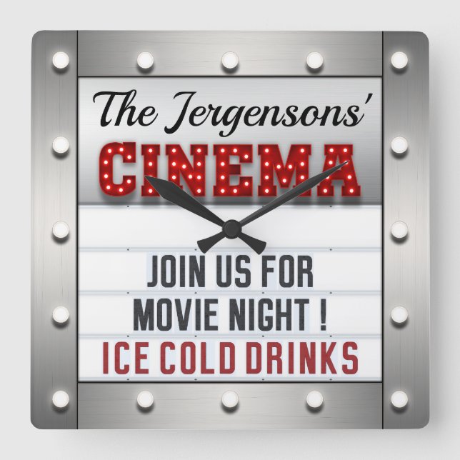 Carrée Cinéma Cinéma Nuit Théâtre Mur Horloge (Recto)