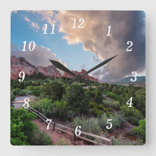 Carrée Colorado Dormir Géant Sunrise Mur Horloge