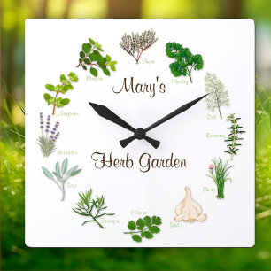 Carrée Customisez votre horloge de jardin d'herbes