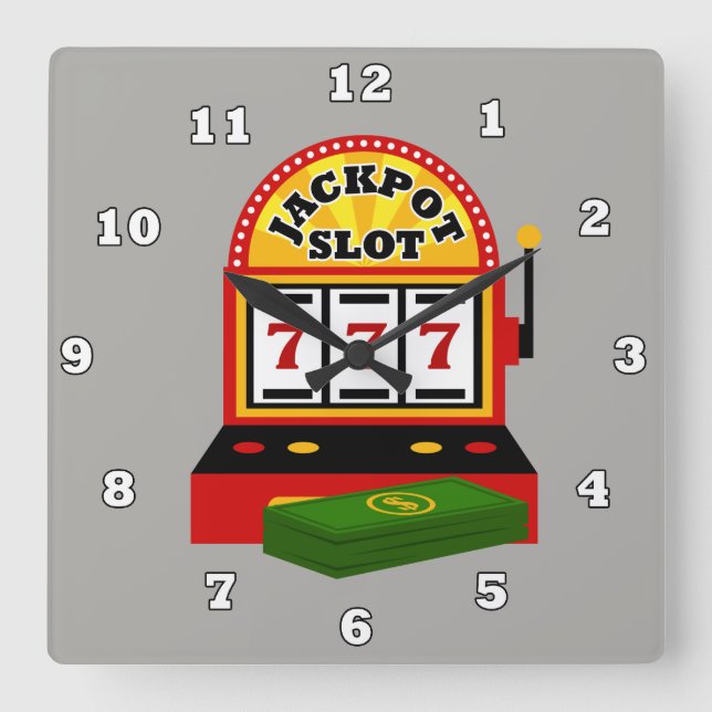 Carrée Cute Casino machine Jeu décor horloge (Recto)