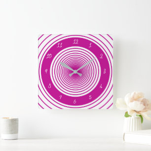 Carrée Design moderne Horloge Couleurs et police personna