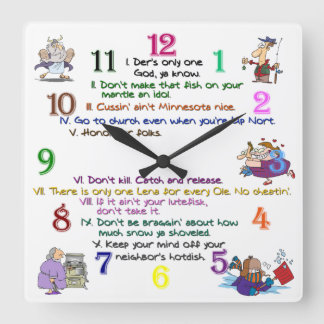 Carrée Dix Commandements du Minnesota Horloge Carré