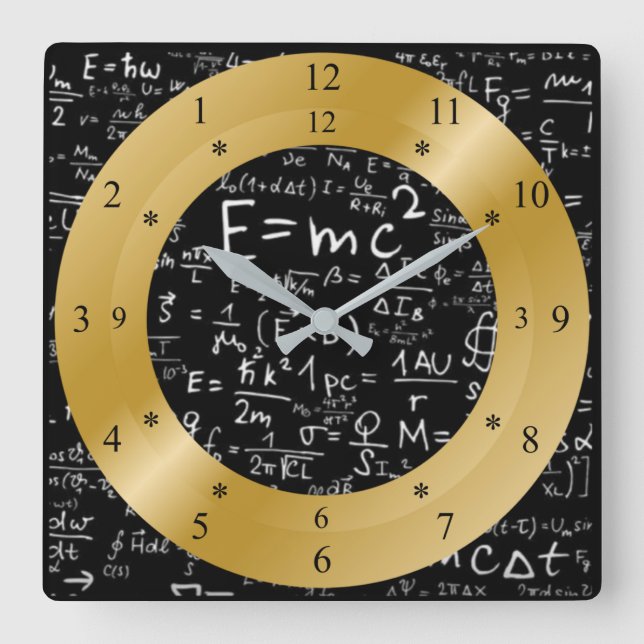 Carrée E= mc2 Horloge horaire~Continuum espace/temps~ ~ ~ (Recto)