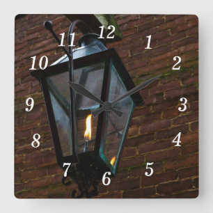Carrée Éclairer Le Chemin Horloge Mur