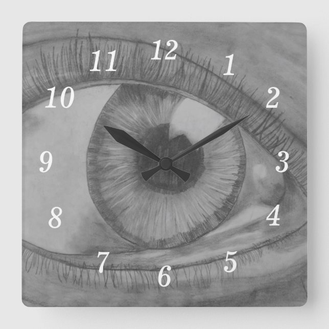 Carrée Eye See You Wall Horloge (Recto)