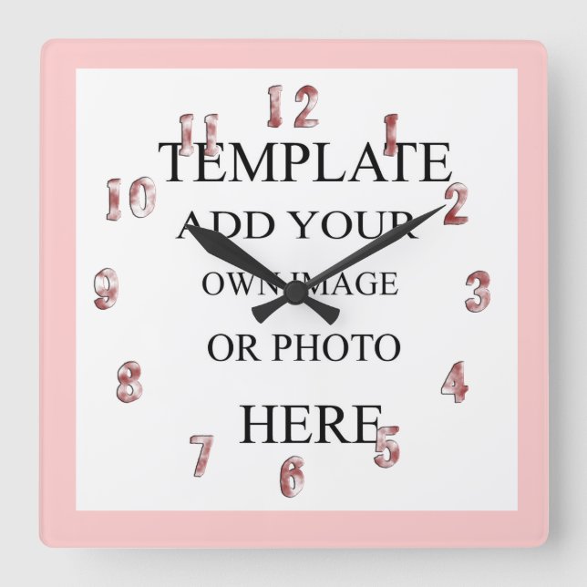 Carrée Filles roses Décor Photo Décor Mur Horloge Personn (Recto)