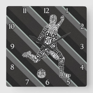 Carrée Football Langues Horloge