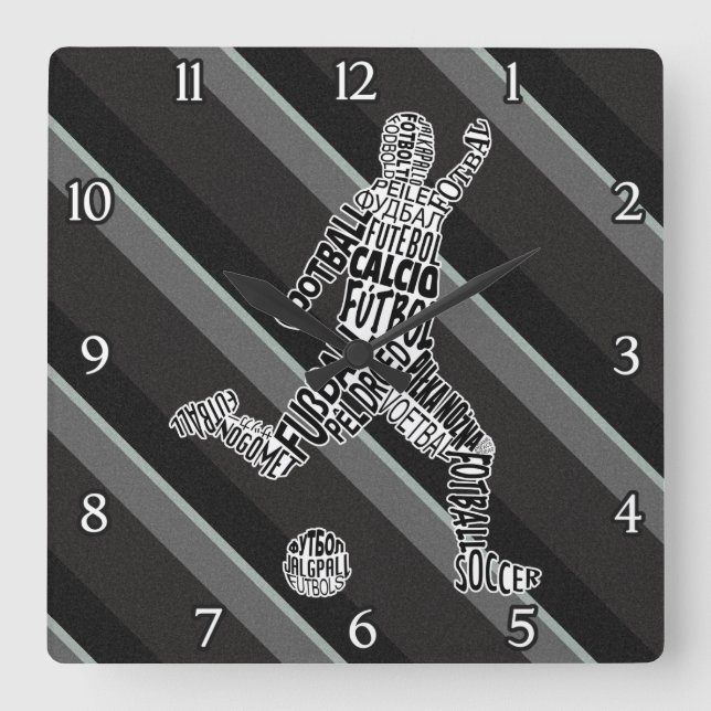 Carrée Football Langues Horloge (Recto)